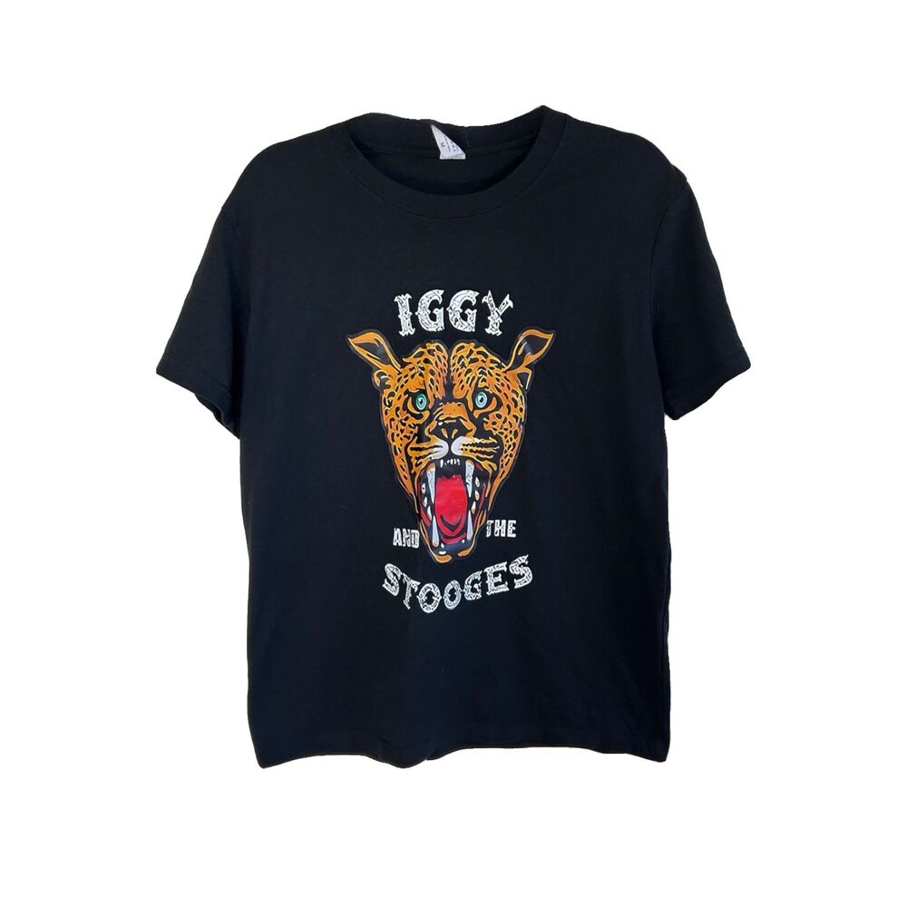 Iggy Pop The Stooges Black T-Shirt Custom Print Size M